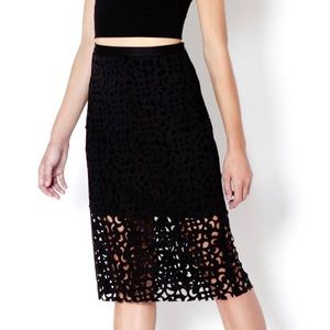 Cartise Laser Cut Skirt Midi Skirt Size 10